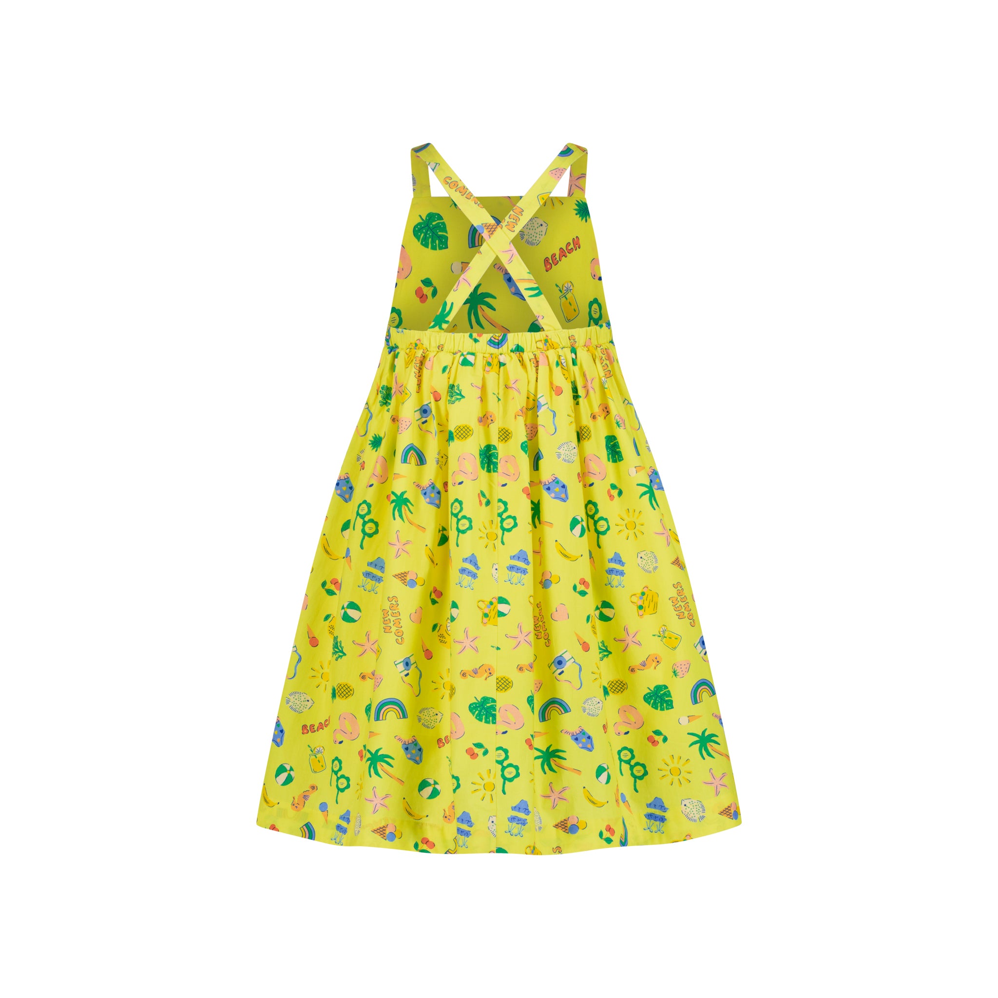 Yellow Beach Print Dress