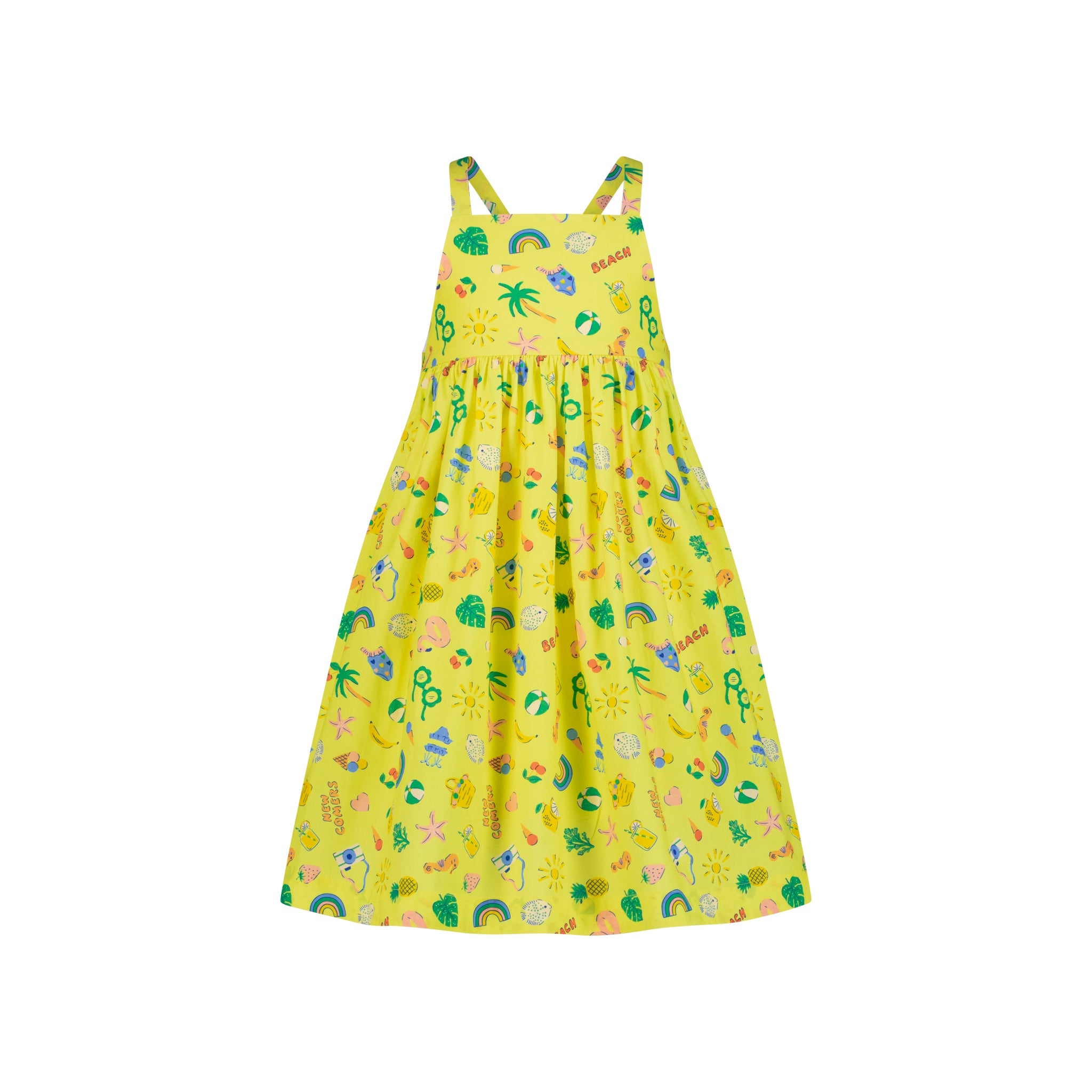 Yellow Beach Print Dress