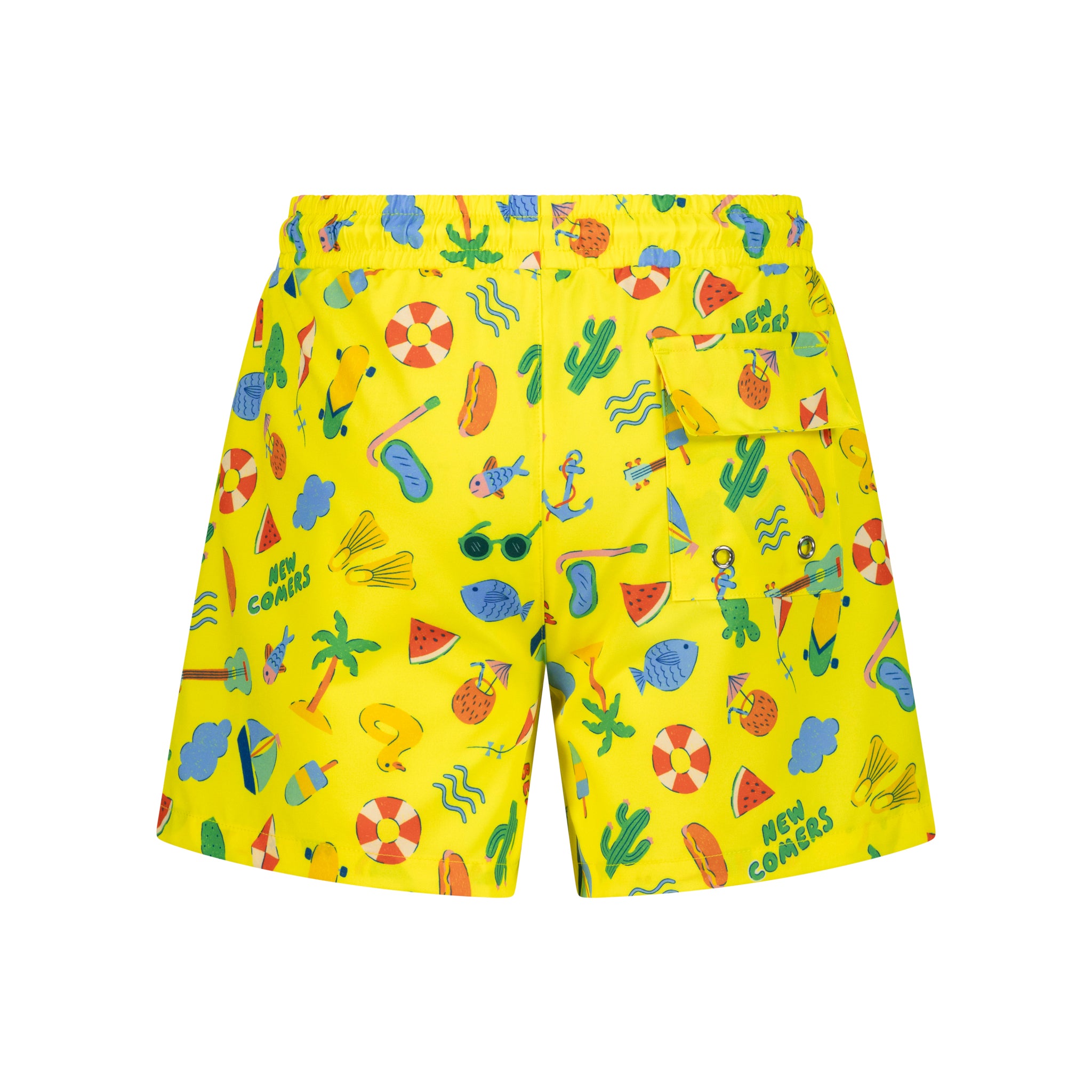 Beach Print Yellow Boys Swimsuit