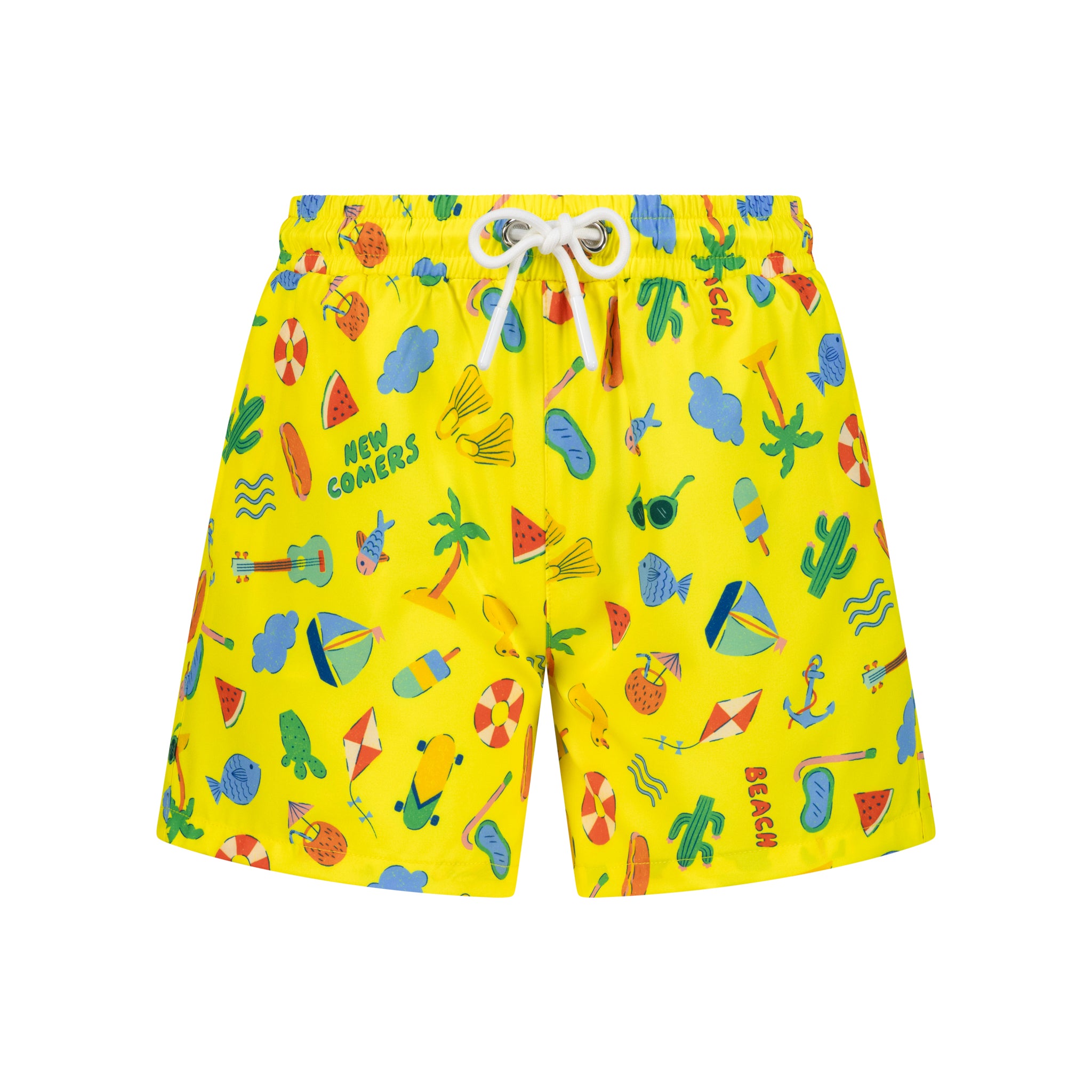 Beach Print Yellow Boys Swimsuit