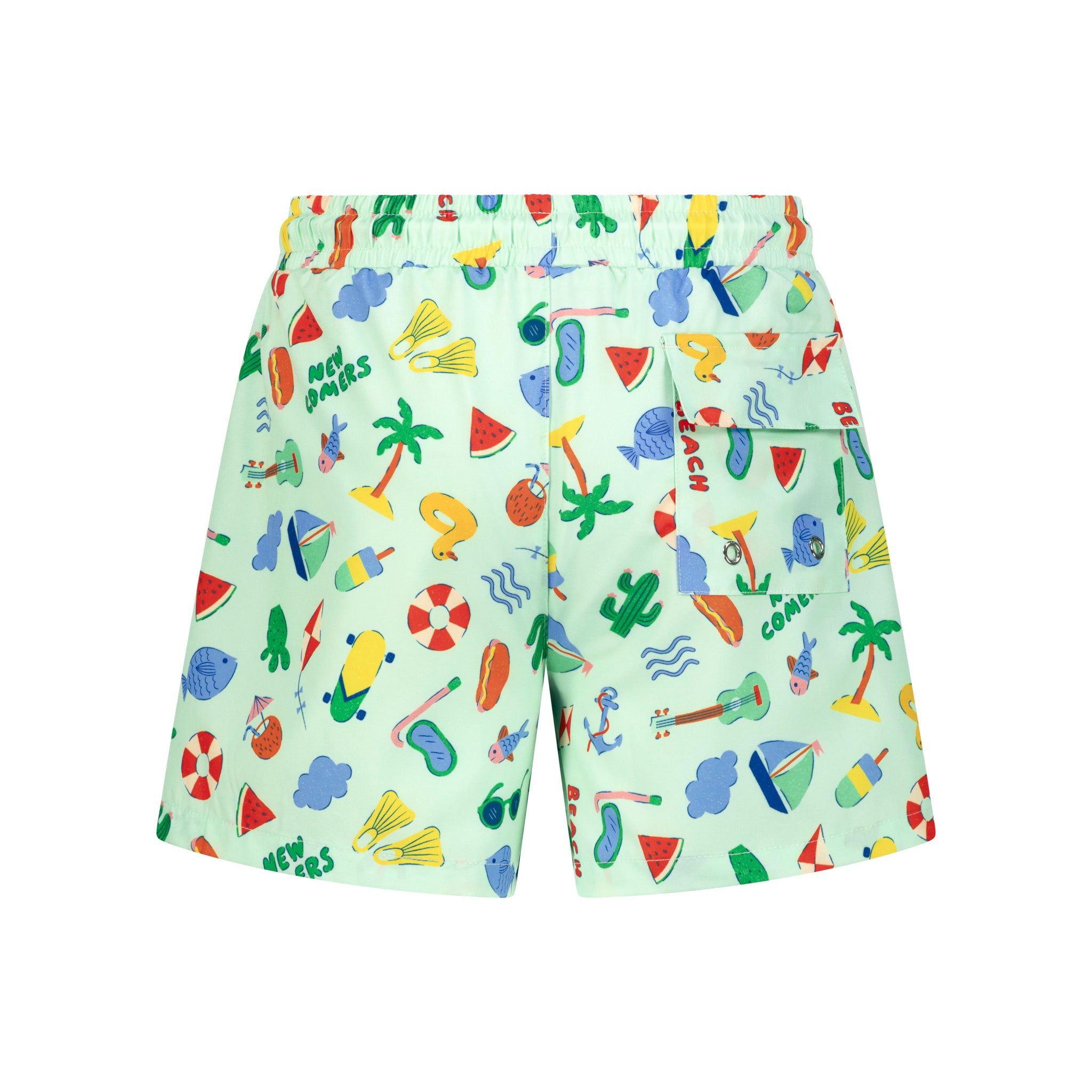 Beach Print Green Boys Swimsuit